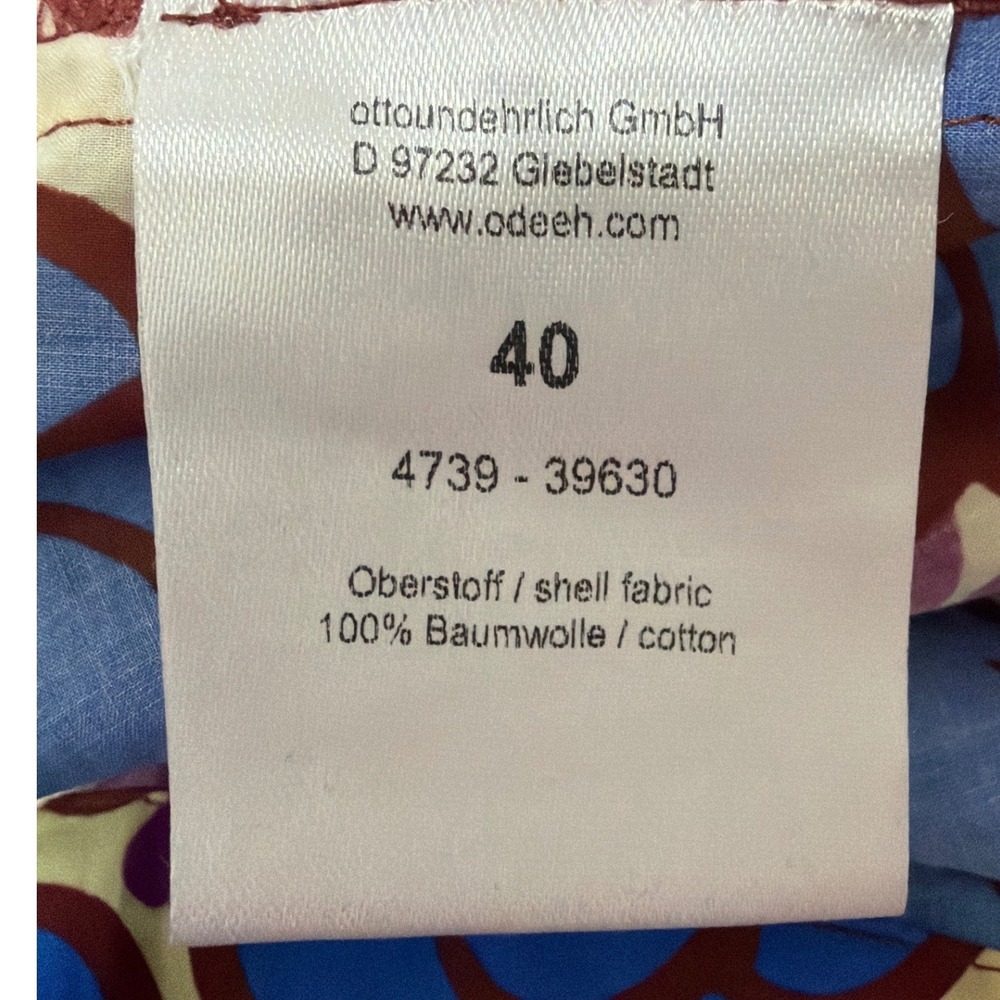 ODEEH Womens Floral Cotton Maxi Dress Blue Purple Yellow Square Neck Pockets 40 - Picture 6 of 14